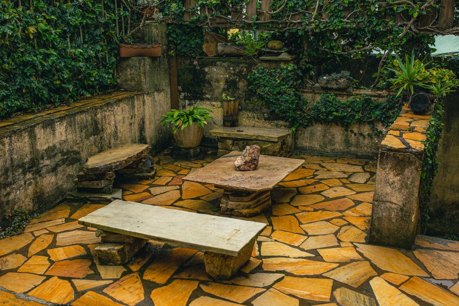Custom stone patio